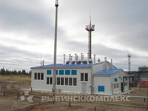 Здание газотурбинной электростанции размерами 18×15×3,1 м из металлоконструкций