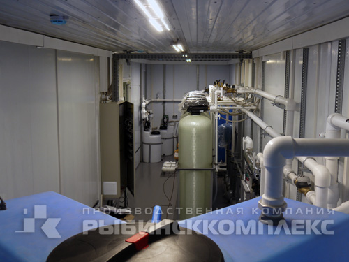 Блок-модуль обезжелезивания и сорбции воды 6 м³/час, исполнение - Блок-контейнер