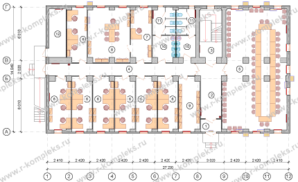 Офис на 80 человек. 1 этаж