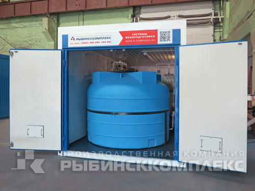 Блочно-модульная установка водоподготовки 2 м³/час, исполнение - Блок-контейнер