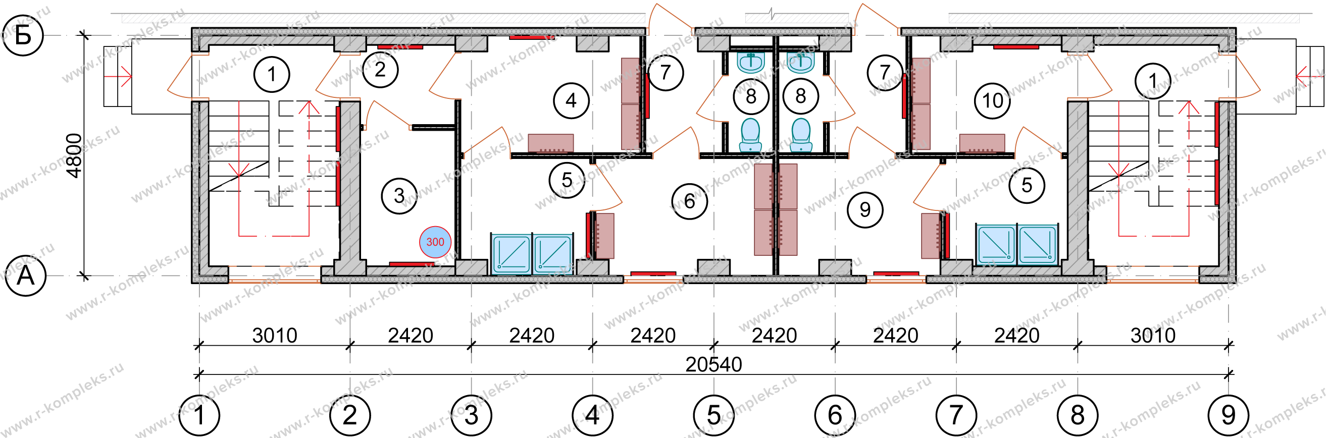 Модульное здание АБК 197.18 м²: проектирование, изготовление, цены (проект  #МЗ_СПК_АБК-28_0124)