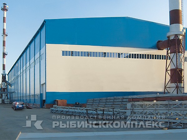 Здание производственного корпуса размерами (88×36×15,90 м) из металлоконструкций