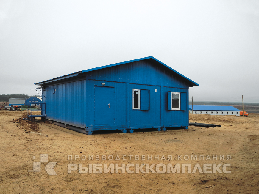 Архангельская область, сблокированное модульное здание на полозьях. Назначение – столовая на 20 мест