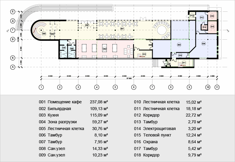 План первого этажа кафе-магазина
