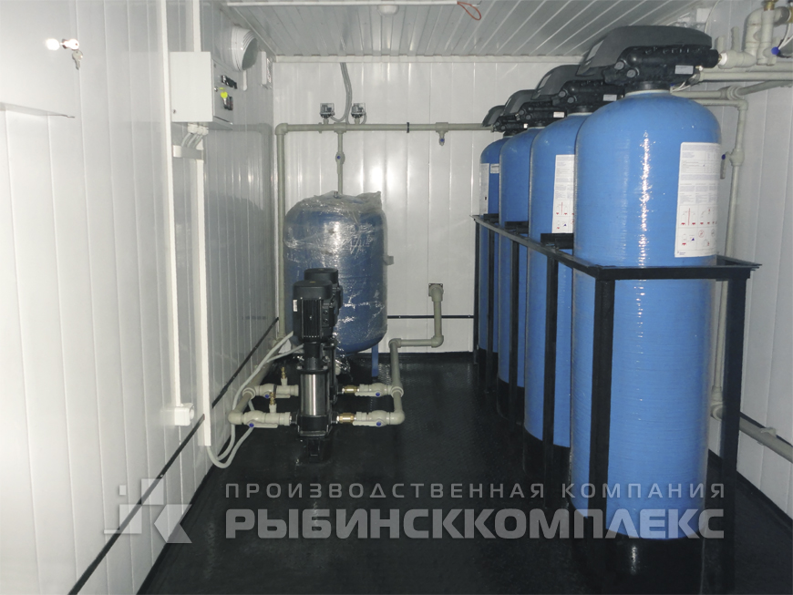 Основная система водоподготовки питьевой воды производительностью 160 м³/сутки в блок-контейнере габаритными размерами 4×2,4×2,6 м