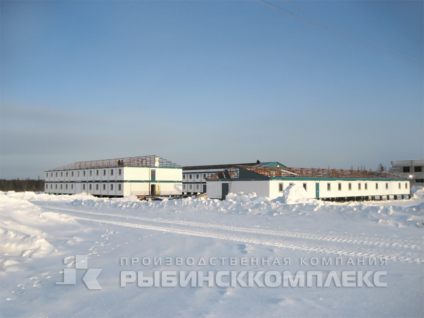 Ямало-Ненецский АО, монтаж двух модульных зданий 