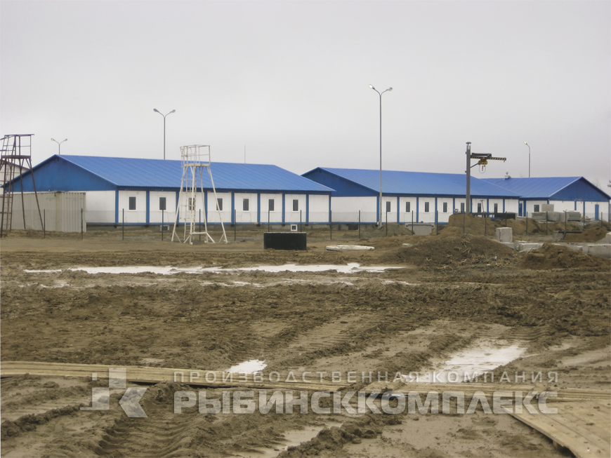 Казахстан, комплекс модульных зданий  на 70 человек на базе сблокированных и отдельностоящих блок-контейнеров