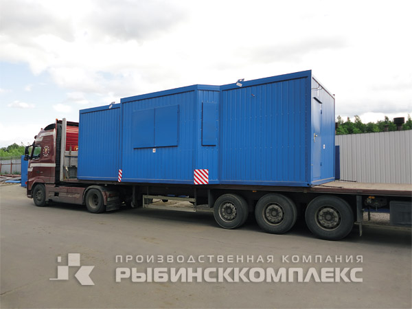 Отгрузка блок-контейнера сложной формы с территории ЗАО «ПФК «Рыбинсккомплекс»