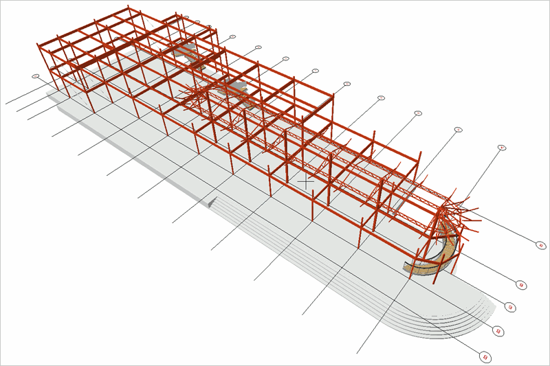 Металлический каркас кафе-магазина