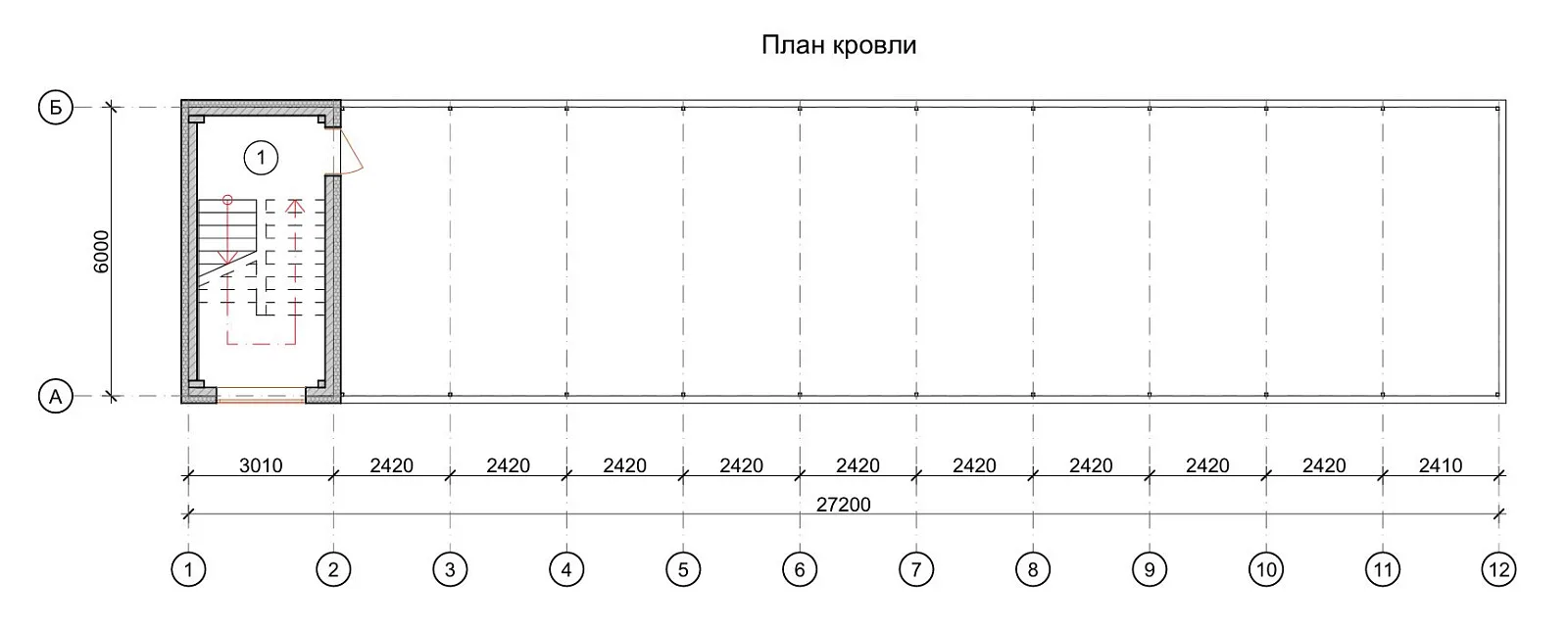 Модульное здание «АБК на 37 человек», планировка, Кровля
