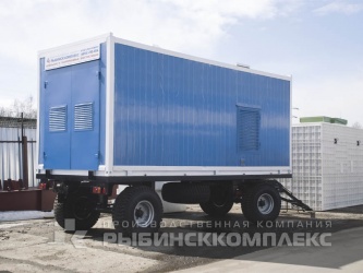 Дизельная электростанция АД-350 в специализированном блок-контейнере размерами 6х2,5х2,5 м на тракторном шасси