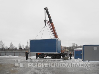 Перемещение блок-модуля габаритными размерами 6х2,5х3 м на территории завода Рыбинсккомплекс