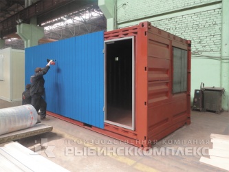 Здание технологического назначения на базе модернизированного грузового контейнера. Процесс изготовления Здание технологического назначения на базе модернизированного грузового контейнера. Процесс изготовления