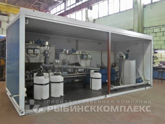 Флотационная установка для очистки стоков пищевого производства в одном из блок-модулей  сблокированного здания 