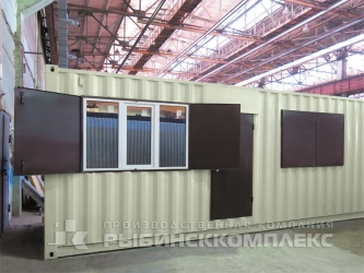 КПП на базе двух преобразованных морских контейнеров КПП на базе двух преобразованных морских контейнеров
