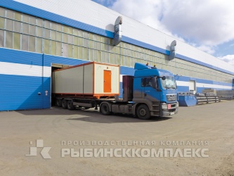 Вывоз вагон-дома из производственного цеха в г. Рыбинск
