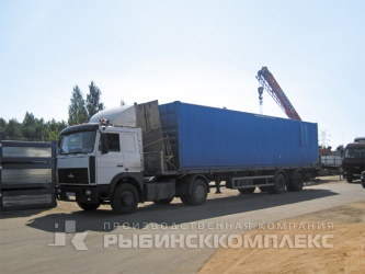 Здание офисного и технического назначения из модернизированного универсального грузового 40-футового контейнера. Транспортировка Здание офисного и технического назначения из модернизированного универсального грузового 40-футового контейнера. Транспортировка