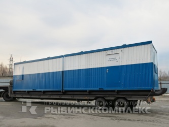 Вагон-дома для супервайзера на несъёмных полозьях на территории завода Рыбинсккомплекс