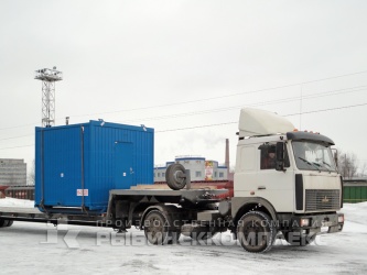 Траспортировка на трале мобильного вагон-дома габаритными размерами 3х3х2,8 м