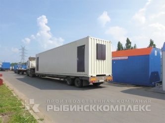 КПП на базе двух преобразованных морских контейнеров. Транспортировка КПП на базе двух преобразованных морских контейнеров. Транспортировка