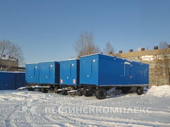 Мобильные  вагон-дома на шасси различного назначения на территории завода Рыбинсккомплекс