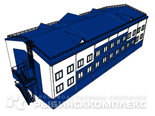 Общежитие на 60 человек, 1170 м² площадью 1170 м2